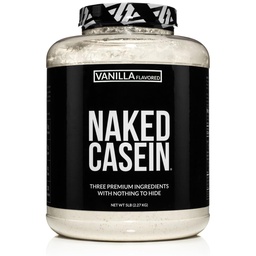 NAKED Casein - Vanilla Micellar Casein 蛋白质 - 5磅大磅,无转基因、无胶质、无豆类、无防腐剂 - 刺激肌肉生长 - 加强恢复 - 61种服务