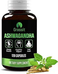 草药 Ashwagandha 补充500 mg/120 Capsules 最佳自然剂 Ashwagandha Capsule 总体健康