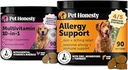10 in 1 Multivitamin + 过敏性支持 Soft Chew Supplement Bundle - Skin & Seasonal Pollen Alergies - 对狗的减痒 - 联合,消化,心脏,皮肤,Coat & Immune 支持维生素