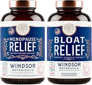 WINDSOR BOTANICALS 更年期补充品和BLOAT 救济方案 -- -- 女性HELAS BUNDLE