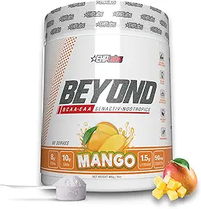 EHP Labs Beyond BCAA 氨基酸粉补充物 肌肉恢复-8g 无糖BCAAs 氨基酸粉后恢复 10g EAA 氨基酸粉 - 60 services (芒果)