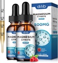 (2包) 液态镁液滴补充500mg-支持性压力缓解、骨骼、肌肉、Mood、Sleep-4 Fl Oz、Vegan、Raspberry Flavor