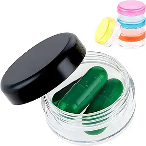 小型药丸组织者盒,5 Pcs 旅行药丸箱 手提箱 每日小药丸箱 BPA 用于Purse Pocket 的免费药品储存容器 简箱(蓝色/橙色/黄色/黑色/玫瑰红色)