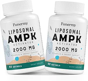 Liposomal AMPK 活性剂 2000 mg - 高生物利用率Berberine HCL,DIM,Milk ltle,和 肉桂 Bark Capsule 6-in-1 AMPK 抗氧化剂支持和细胞调节补充剂,120软胶