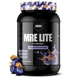 REDCON1 MRE 液态全食品蛋白粉,蓝莓蛋白 - 低碳化物和Whey 自由食用替代动物蛋白混合剂 - 易于摘要补充 MCT Oils制作(30种服务)
