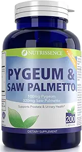 Pygeum和Saw Palmetto 200 Capsules - 100mg Pygeum & 320mg Saw Palmetto - 男子健康 - 前列腺和尿液健康补充