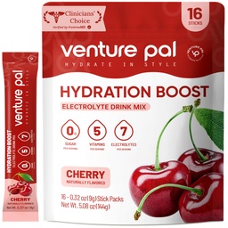 Venture Pal Free Electrolyte Power Packets - 液态日报IV 快速水分和党回收的饮料混合 → 5 Vitamins & 7 Electrolytes → Keto Friendly → Kent-GMO → 认证 Vegan → 16棒