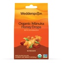 Wedderspoon 有机玛努卡蜂蜜滴, 姜汁和艾奇纳西亚, 20 Counter (Pack of 1) 新西兰真蜂蜜 干喉的完美补救措施