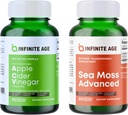 INFINITE AGE Wellness Bundle - Sea Moss Advance 1250 mg,苹果苹果苹果醋醋卡普苏莱斯 1950 mg - 美国制造