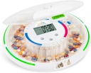 Live Fine Automatic Pill Dispenser 配有28天电子药剂组织器,6个剂量模板,易读液晶显示器,用于处方,维生素,补充和更多的声音和光警示和密钥