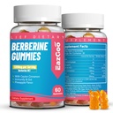 Berberine Gummys与锡兰锡桂,1200mg Berberine HCI 代谢和能源支持补充,Vegan,Non-GMO和Gelatin-Free - 60 Counter