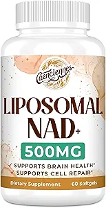Liposomal NAD+ 500 MG Supplement, True NAD Plus Supplement, Superior Absorption, Boost NAD+ More Efficient Than Nicotinamide Riboside for Cellular Energy, Healthy Aging, 180 Serving