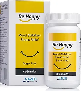 NAVEH PHARMA 成人快乐沙发补充品 — 压力- Relief, Focus Gummys with Saffron Extraction, Vitamin D, and Vitamin B12 — Great-Tasting, Free Mood Support Support, 60 Ct.