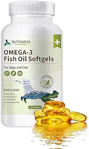 Omega 3 Fish Oil for Dogs and Cats, Dog & Cat Fish Oil Pet Suppless, Skin and Coat Supplement for Shedding, Dry Itchy Skins and Alergies, Rich in EPA & DHA 与Omega 3 Fatty Acids合著的鱼油,狗和猫鱼的鱼油补品补品, 皮肤和大衣补品, Shedding,干痒皮肤和过敏物,富含Omega 3脂肪酸