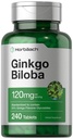 Horbäach Ginkgo Biloba Supplements 120mg 240 平板电脑 标准化草药提取法 Flavone Glycosides 植物学家、非GMO和Gluten Free