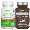 现场文化+ Lab4 增生剂 + 高吸附性Crucumin C3 Complex Vegan Bundle, 25亿 CCFU 增生剂 非增生性Prubiotic + 300% 大吸收性Crucuminoids with rapid Uptake,by Igennus
