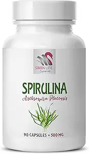 螺旋藻 - 螺旋藻粉 - 有机免疫辅助剂 - SPIRUILINA 500MG - 氯菌螺旋藻,螺旋藻500mg胶囊,螺旋藻草药补充剂,氯菌草药补充剂 - 1B