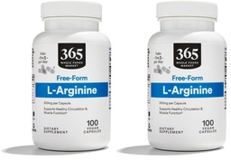 全食品市场,L Arginine 500Mg 100 Veggie Caps(包2)