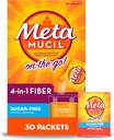 Metamucil On-The-Go, Psyllium Husk Fiber 补编,4-in-1 Fiber 为消化健康,无糖,橙色Flavor, 30 Colex2 Packs (60 Counter total)