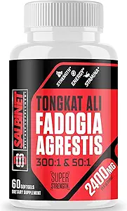 2400mg Fadogia Agrestis Tongkat Ali 补充品 - 第三方测试 - 1400mg Fadogia Agrestis & 1000mg Tongkat Ali,最大强度,肌肉质量和运动性能,6包