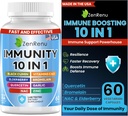 Zenrenu Immune 为成年人提供助推 - 10 in 1 豁免支助补编,配有 Quercetin, Bromelain, NAC, Merderberry, 维生素C & D3 用于免疫防御和抗氧化剂 - 易于吸收