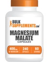 Bulk Assupports.com Magnesium Malate Capsules - Magnesium Capsules - Magnesium Malate 400mg - 基本和Gluten Free, 4 Capsules per service, 240 counter (Pack of 1) (中文(简体) ).