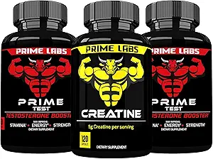 Prime Labs Prime Test (2-Pack) + Creatine Capsules (120 cm) (英语: