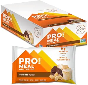 PROBAR - MEAL 酒吧、S'Mores、非GMO、无糖、健康、植物、全食品、自然能源(12个计数)