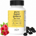 成人和孩子的超级绿地多维塔明古米 支持和消化健康-每日Fiber Probiotic 补充水果和蔬菜 Chewgie Gummy - Raspberry Flavor - 60日供应