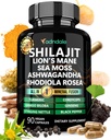 Adndale Shilajit 补编。 纯喜马拉雅岛男女有机物Shilajit,配有Sea Moss Ashwagandha Rhodiola Rosea Lion的马恩。