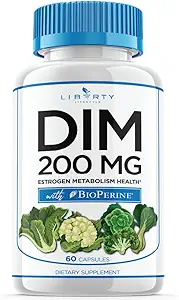 DIM 补充200mg - DIM Diindolylmethana + BioPerine - 雌激素平衡,Hormone更年期缓解,Acne治疗,Vegan - 60个计数