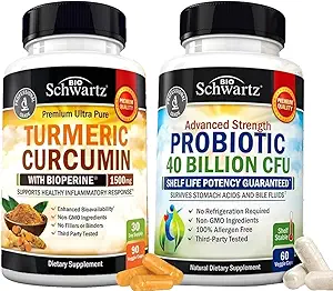 40亿 CMFU 每日Probiotic Supplement (1个月供应) + Turmeric Curcumin 配黑椒抽取 1500mg 复合体 (1个月供应)