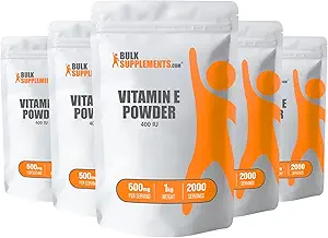 Bulk Assupports.com 维生素E 400 IU 粉末 - 作为D-Alpha Tocopherol,营养补充 - 免费,每服500毫克,5kg(11磅)(包5)
