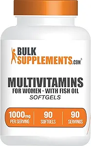 Bulk Assupports.com 妇女软胶的多维塔明 - 每日多维塔明的多维塔明补编,有鱼油的妇女的多维塔明 - 免脂液,每服1次软胶(1 000mg),90次计数(包1)