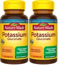 Nature Made Potassium Gluconate 550 mg, 心脏健康支持的饮食补充,100平板,100天供应(2包)