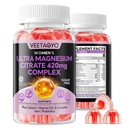 成人420mg甘油镁 - 双层 - w/10亿 CMU - 5 Strains Probiotics & Calcium, D3, Biotin, Iron, B6, B12, Folate, 支持骨骼, Nerve, 放松, 肌肉 - Vegan 60Cts