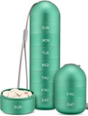 Zannaki Metal Moisture Profect Weekly Pill Organizationer, 可堆叠铝合金 BPA 自由旅行 徒步 7日 Pill Box 案例 防水和大比较 持有 Pills,维生素,鱼油, 补充品