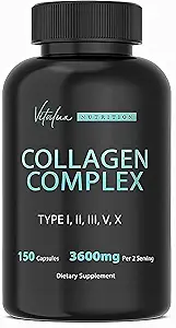 女性和男性的Collagen -- -- 生命营养 -- -- 水解Collagen Peptides -- -- 多Collagen Capsules、Keto友好型、皮肤健康型、钉子型、骨骼和关节型、非GMO型I、II、III、V、X型 -- -- 150 Capsules