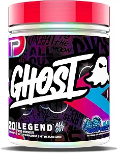 GHOST Legend All Out Pre-Workout Powder, Blue Raspberry - 20 Servings - Pre-Workout Supplement for Men & Women - Energy & Pumps - Caffeine, L-Citrulline, & Beta Alanine Blend - Sugar Free