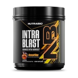 NutraBio Intra Blast Bcaa 氨基酸补充剂,电解液和水分混合剂,Intra, Pre Workout & Muscle Recover, 20g Eaa 氨基酸粉, 5g Glutamine-甜茶, 30 service