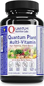 QNL 量子植物 多维他命 - 完整的多维他命 - 成人免疫支持 - 男女自然多维他命 - 120 植物-源头 Capsules