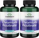 Swanson Chromium Piclinate - 促进代谢和体重管理的自然补充 - 支持已在正常范围内的健康血糖水平 - (200卡普勒,每卡200mcg) 2 Pack