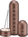 Zannaki Metal Moisture Profect Weekly Pill Organizationer, 可堆叠铝合金 BPA 自由旅行 徒步 7日 Pill Box 案例 防水和大比较 持有 Pills,维生素,鱼油, 补充品