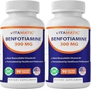 维生素本叶胺300 mg – Fat-Soluble Vitamin B1 – 每瓶90个蔬菜卡普尔 – 2瓶(总计180个卡普尔)