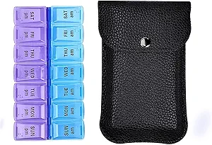 VOFOON 旅行药丸组织者 2 Times aday, PU Leather Portable Pill Case for Women/Men, 7 DAM PM Pill Box with Travel Pouch Medicine of Vitamins Medicine Fish Oils Supplements (小) 互联网电影数据库(IMDb)上"旅行药丸组织者"的资料(英文)