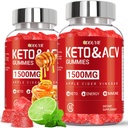 Keto ACV Gummys - 1500mg Apple Cider Vinegar Gummys 配有石榴比特罗特和维生素B12 B6 - 柠檬蜂蜜火焰 - 男子与女子 - GMO Free & Vegan - 120 计数