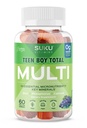 SUKU 少年男孩多维塔明 Gummys – 维生素 A, B12, C, D3, E, Zinc & Biotin – 无糖蔬菜补充剂 能源,增长,Immune & Bone健康 – Grape Flavor – 60 Counter