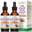 2 Pack Liver Health Lids Drops - 2000mg Milk 硝酸盐,丹德利翁根,Artichoke, Silymarin 提取剂, & Turmeric Herbs - Vegan, Non-GMO - 4 Fl Oz (120毫升)