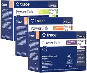 追踪矿物 Power Pak 多维特敏和多矿性包装 -- -- 电解质支持 -- -- 1,200毫克维生素C+70 橙爆炸、柠檬莱姆和Acai Berry Varigey -- -- 90个包装