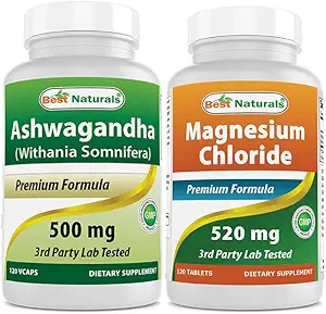 Best Naturals Ashwagandha 提取500毫克氯化镁 520毫克